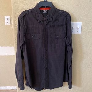 Harley Davidson long sleeve dress shirt. Sz lg tall.
